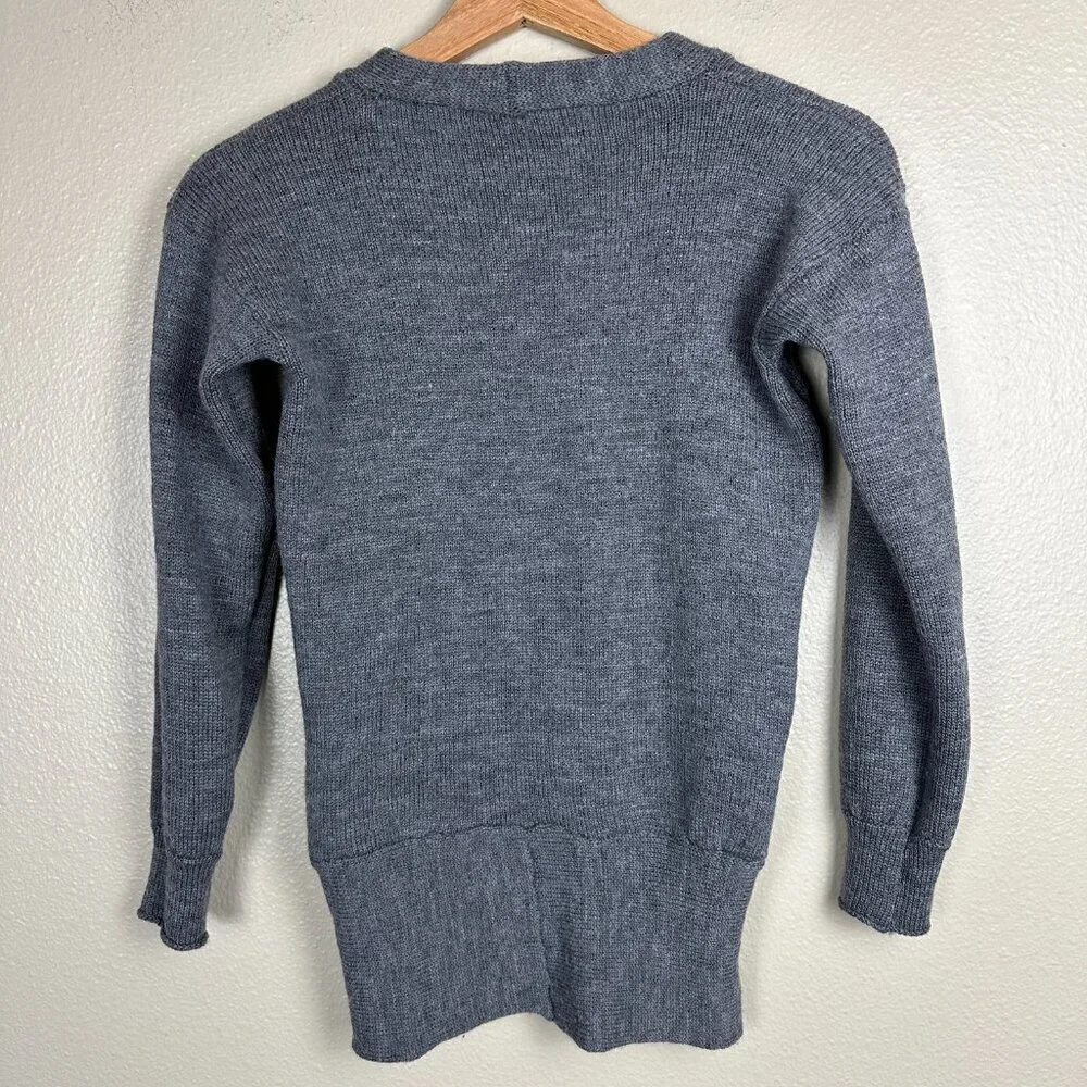Souchi Women's 100% Extra Fine Merino Wool Sweater Hand Loomed Gray Petite